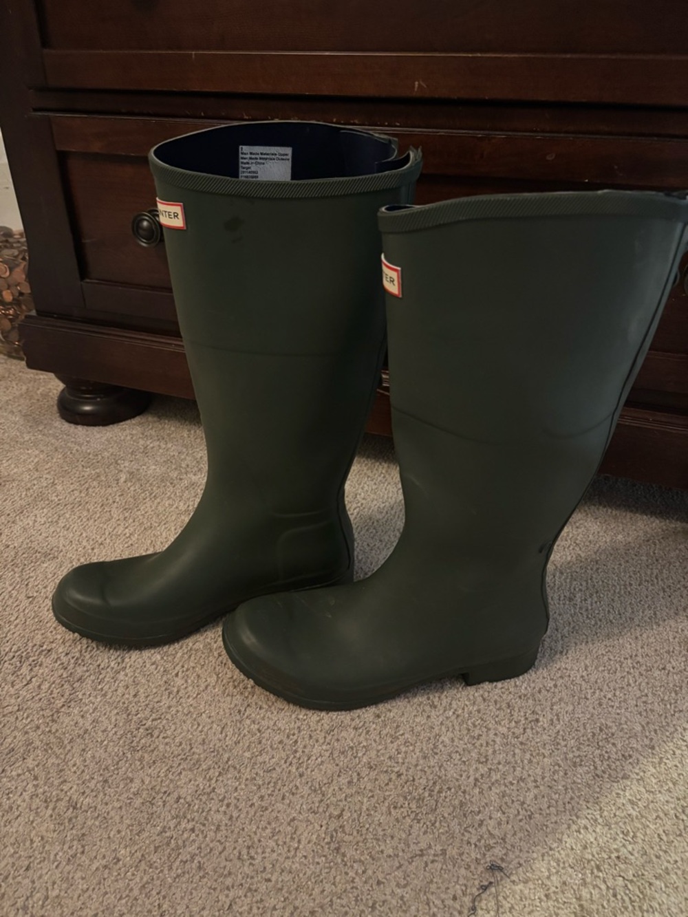 Hunter Boot- Women’s Matte Forest Green Tall Rain Boots